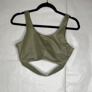 Olive Green Women's Scoop Neck Crop Top